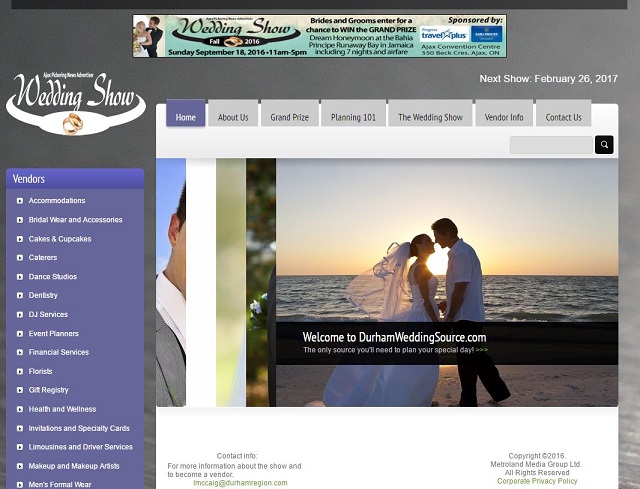 Wedding website photo